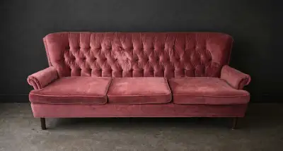 ✨ Rare Vintage Boho Velvet Sofa – 7 ft ✨, View more