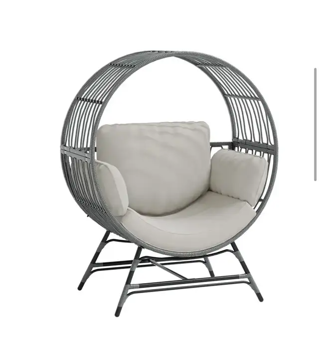 Bifanuo Round Wicker Outdoor Egg Chair  in Patio & Garden Furniture in Oshawa / Durham Region - Image 8