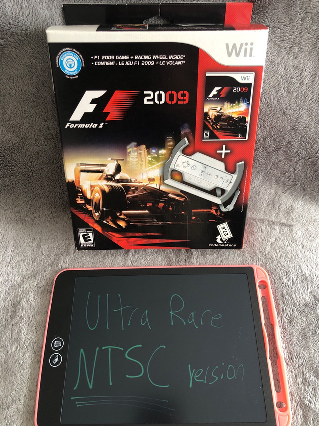 Ultra Rare NTSC F1 (Formula 1) 2009 Big Box Bundle w/ F1 wheel in Nintendo Wii in Kitchener / Waterloo