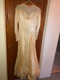 Vintage Satin & Lace Wedding Gown