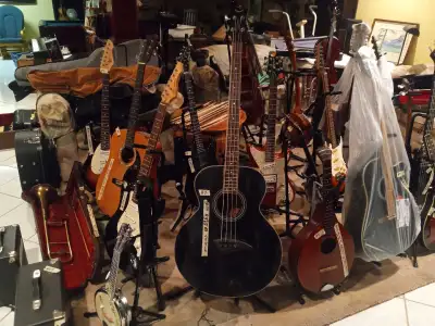 For sale variety of musical instruments vintage and more ! Guitars electric ! Acoustic or classical...