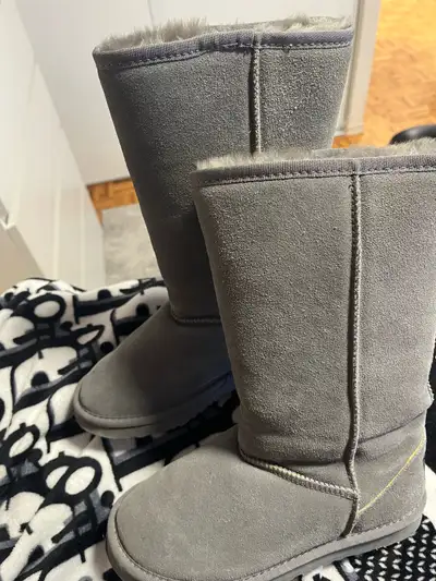 UGG Australia Grey Suede Sheepskin Boots, View more