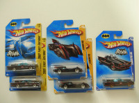 Lot of 5 Hot Wheels Batmobiles 1/64 scale new on blister cards