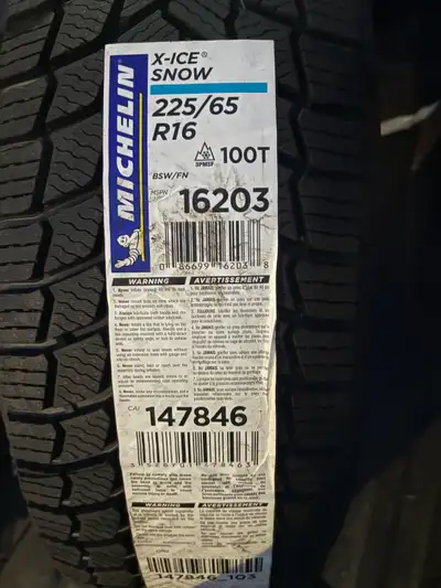Brand new Michelin XIce snow tires Size 225 65 r16 4 tires Retail price $252 per tire Selling $125 p...