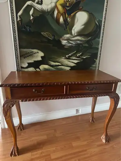 Vintage wooden console table / writing desk, View more