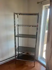 Glass bookshelf / vintage shelving unit