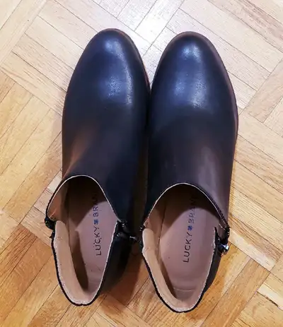 Black Leather  Women's Ankle Boots, View more
