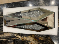 Silver Diamond + glass mirror Vase - Never used