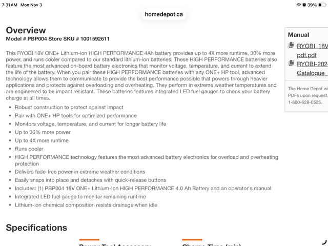Ryobi 18v HP Battery (New) in Power Tools in Calgary - Image 5