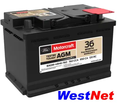 Ford OEM AGM DS7T-10655-F Like New Battery 12v AGM-48H6-760, View more