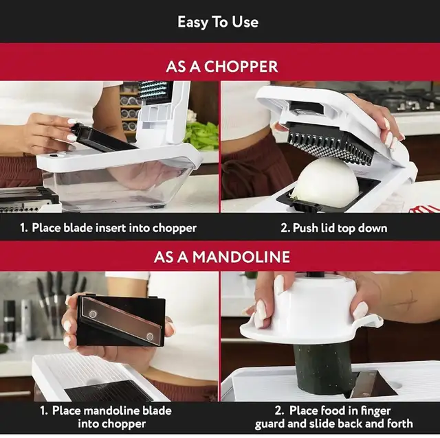 Brand New 8 in 1 Vegetable Food Chopper, Mandoline Slicer in Kitchen & Dining Wares in Oshawa / Durham Region - Image 4