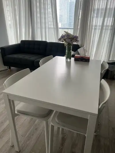 White Table + 4 Chairs, View more