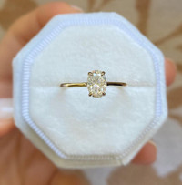 1 Carat Oval Excellent Cut  Moissanite Engagement Ring