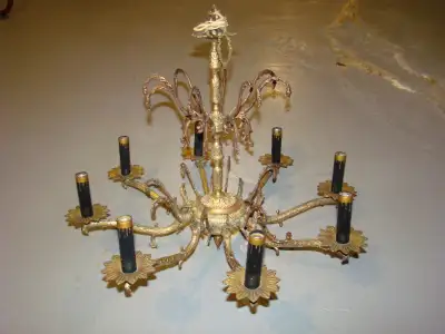 Vintage Spanish ornate Brass Chandelier, View more