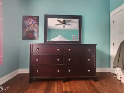 Solid Wood dresser with mirror, View more