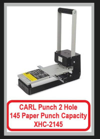 (NEW) CARL 2 Hole Punch 145 Paper Punch Capacity Model XHC-2145