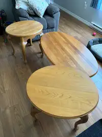 Oak Coffee and End Tables 