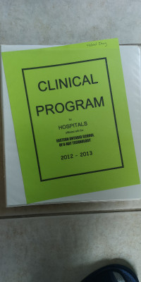 CLINICAL PROGRAM for HOSPITALS  EASTERN ONTARIO ON X-RAY TECH