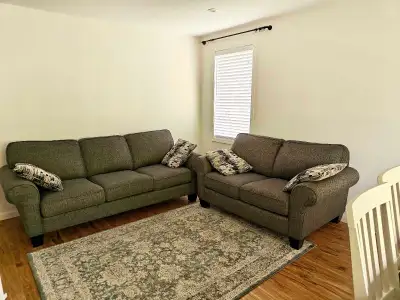 ​Modern Grey Living Room Set - Couch, Loveseat, Chair (Like New), View more