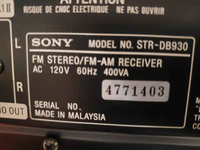 Sony STR-DB930 Receiver Stereo Audiophile Phono 5.1 CH in Stereo Systems & Home Theatre in Mississauga / Peel Region - Image 9