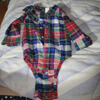 Plaid one pc collared baby clothing