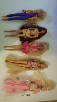 Vintage barbie dolls sindy blast paint hair butterfly lot