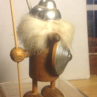 Vintage Wood Viking 4.5" Figurine