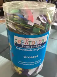 Foam, self-adhesive crosses in jar, perfect for crafts