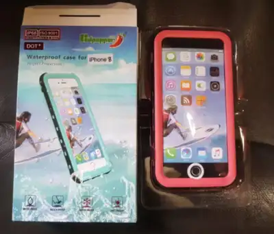 2 Iphone 13 case for sale waterproof (pic7-8) 15$ and shell (pic 2-3-4), Asking 10$ iphone 8 lifepro...