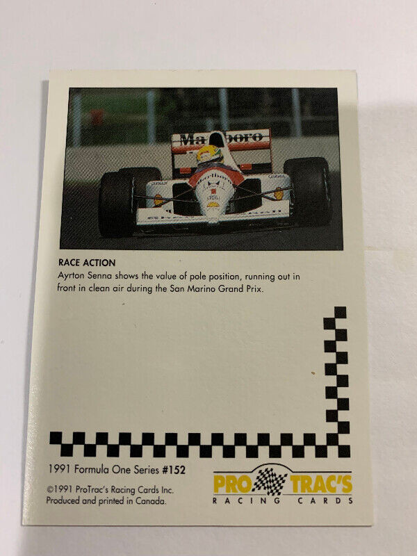 AYRTON SENNA 1991 Pro Trac's F1 Formula 1 Racing #152 Senna/RSM dans Art et objets de collection  à Longueuil/Rive Sud - Image 2