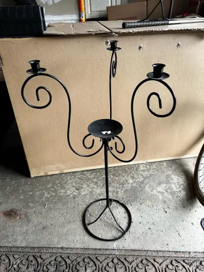 Candelabra - Black Metal - 32” Tall, View more