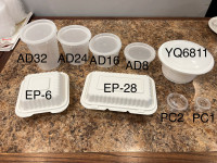 Takeout containers, food packaging 