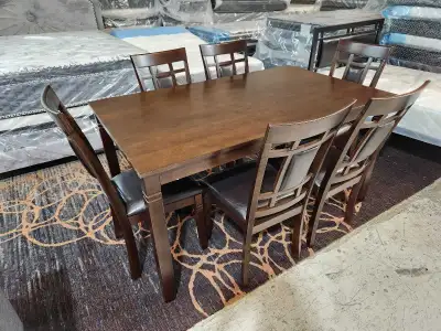 Wooden 6 piece dining set for sale near me , View more