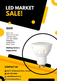 GU10- 6W DIMMABLE; 3000K WARM WHITE