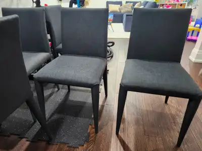 8 Blue Fabric Dining Chairs, View more