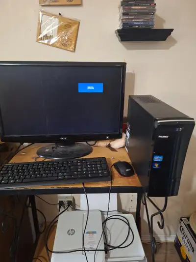 Hi I'm selling a computer comes with tower, mouse,keyboard (which is missing on button) speakers,mon...