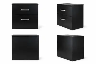 Compact 2-Drawer Storage Cabinet – Black, View more