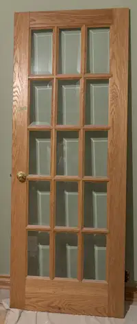 Solid Oak Bevel Glass Panel Door