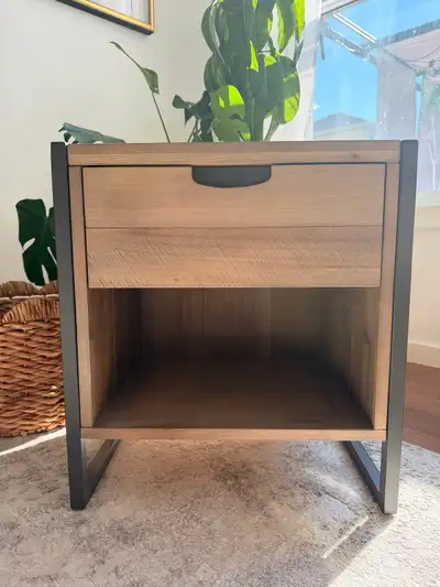 Industrial Style Wooden Nightstand, View more