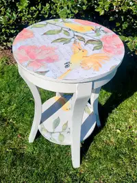 Unique Round Side Table or Plant Stand 