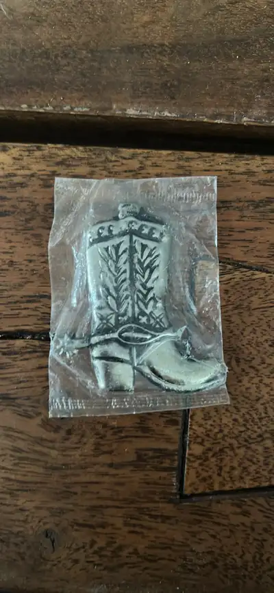 VINTAGE METAL COWBOY BOOT PIN BACK (Sealed), View more