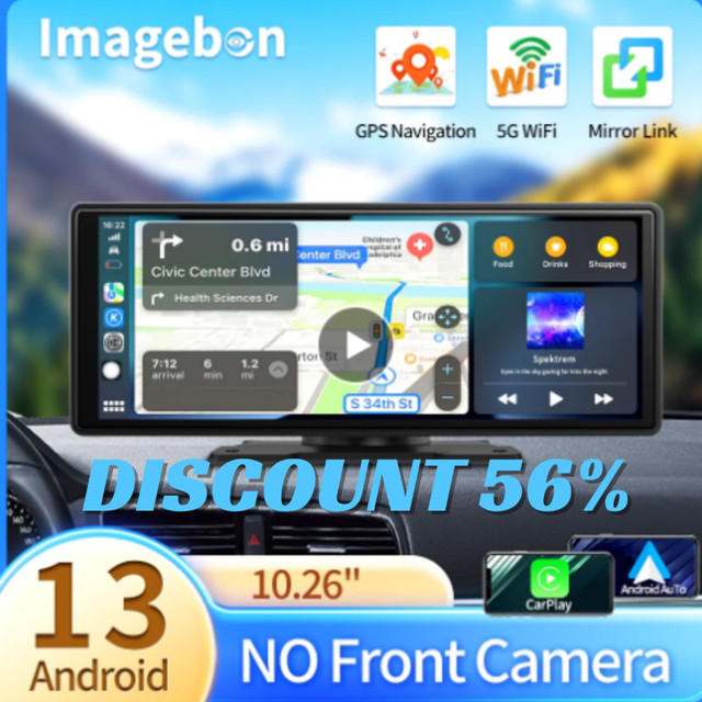 Imagebon 10.26" 8 Core Car DVR Android 13 CarPlay & Android Auto in General Electronics in Hope / Kent - Image 2