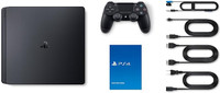 Sony PlayStation 4 Slim w 2 controllers and games GTA 5 +more