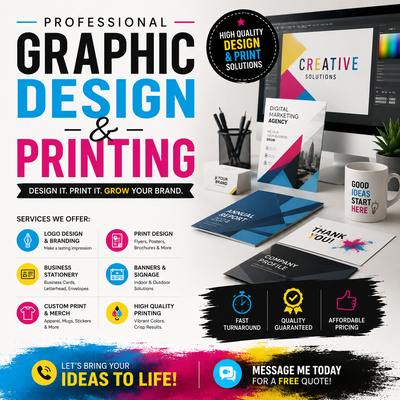 Graphic Design and Affordable Printing | LOGO DESIGN $65, View more