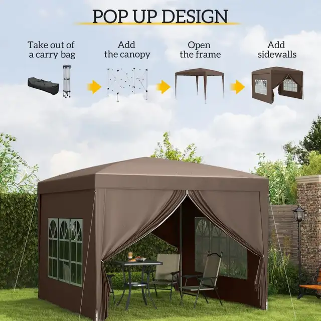10'x10' Outdoor Pop Up Party Tent Wedding Gazebo Canopy  in Patio & Garden Furniture in Markham / York Region - Image 3