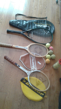 Tennis Racquets:  SPALDING, DUNLOP, HEAD iS9