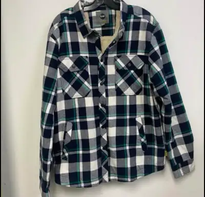 40 EAST - Men's Sherpa Lined Flannel Shirt Jacket (Size: L), View more