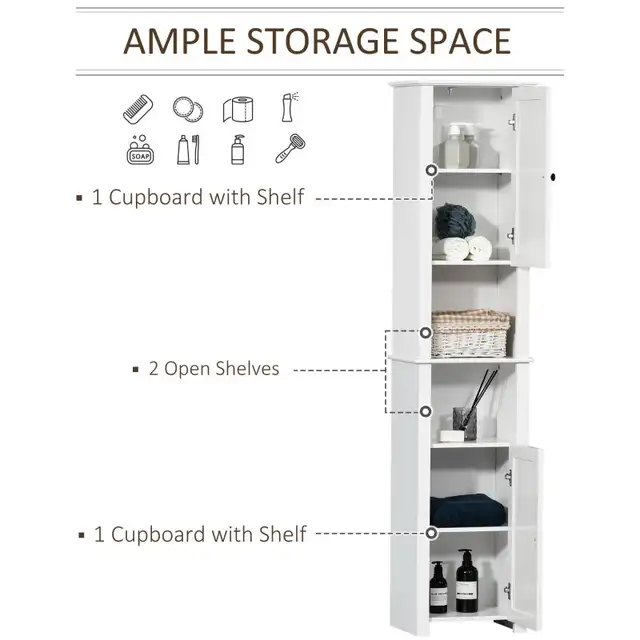 Tall Medicine Cabinet, Freestanding Bathroom Storage Cabinet wit in Bathwares in Markham / York Region - Image 5