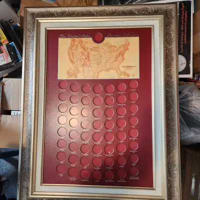 Brand new open box United 50 States Quarter Collection Frame Online $200.00 and up Buy now for $55.0...