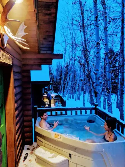 Winter wonderland with private hot tub, View more